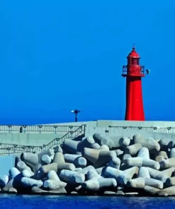 Sokcho Red Lighthouse Diamond Painting