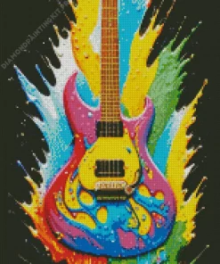 Splatter Colorful Guitar Diamond Painting