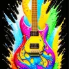 Splatter Colorful Guitar Diamond Painting