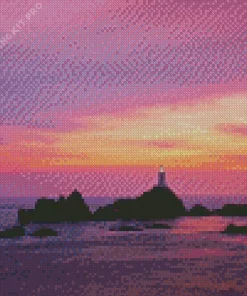 Sunset Over Corbiere Lighthouse Diamond Painting