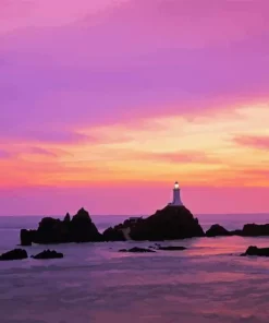 Sunset Over Corbiere Lighthouse Diamond Painting