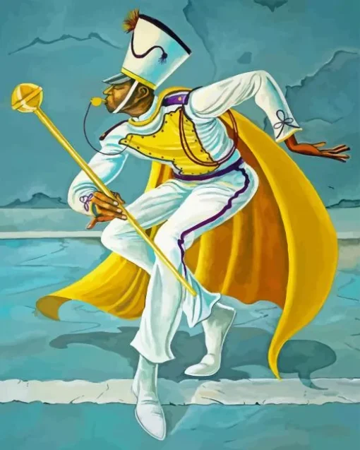 The Drum Major By Ernie Barnes Diamond Painting