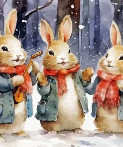 Three Baby Bunnies Diamond Painting