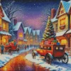 Vintage Merry Christmas Evening Diamond Painting