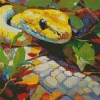 Abstract Yellow Python Diamond Painting