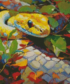 Abstract Yellow Python Diamond Painting