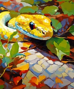 Abstract Yellow Python Diamond Painting