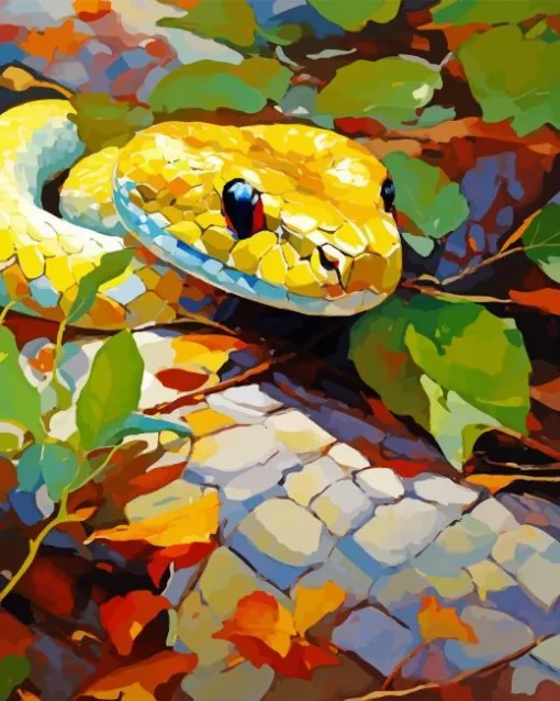 Abstract Yellow Python Diamond Painting