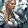 Aesthetic Female White Wolf Diamond Painting