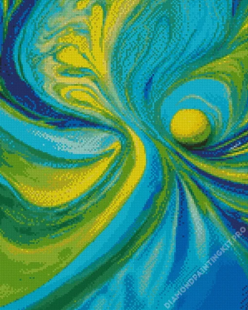 Aesthetic Green And Yellow Art Diamond Painting
