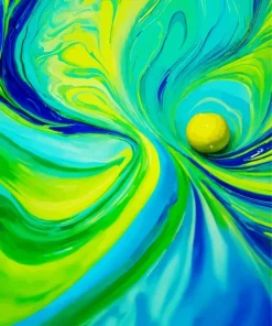 Aesthetic Green And Yellow Art Diamond Painting