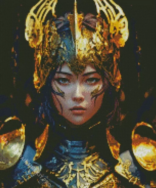 Asian Warrior Face Art Diamond Painting