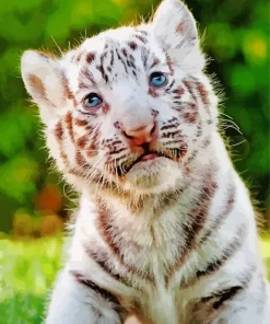 Baby Albino Tiger Diamond Painting