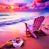 Beach Chair At Sunset Diamond Painting