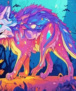 Big Purple Wolf Diamond Painting