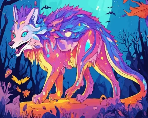 Big Purple Wolf Diamond Painting