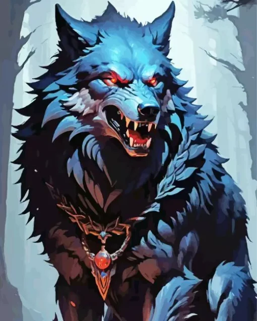 Black Wolf Evil Diamond Painting