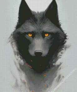 Black Wolf Head Art Diamond Painting