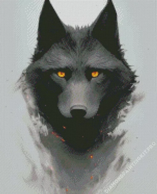 Black Wolf Head Art Diamond Painting