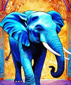 Blue Elephant Diamond Painting