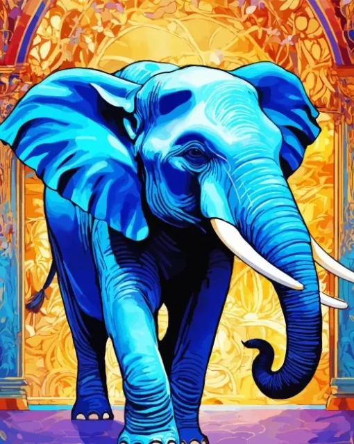 Blue Elephant Diamond Painting