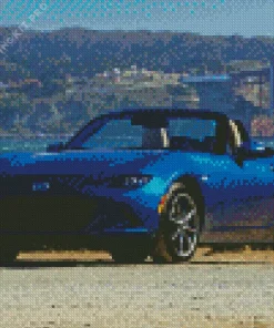 Blue Mx5 Car Diamond Painting