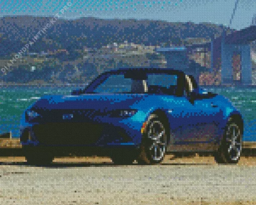 Blue Mx5 Car Diamond Painting