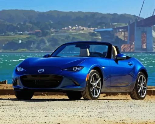 Blue Mx5 Car Diamond Painting