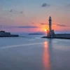 Chania Lighthouse At Sunset Diamond Painting