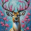 Floral Antlers Deer Diamond Painting