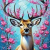 Floral Antlers Deer Diamond Painting