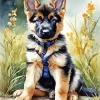 German Shepherd Puppy Diamond Painting