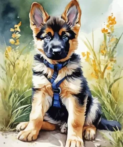 German Shepherd Puppy Diamond Painting