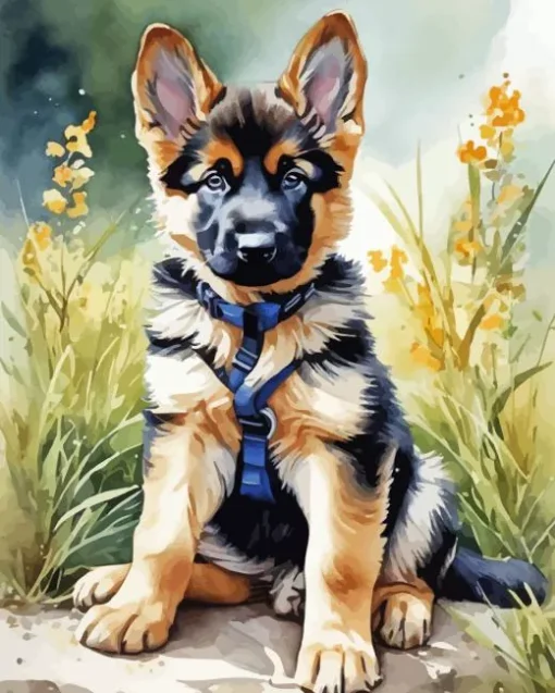 German Shepherd Puppy Diamond Painting