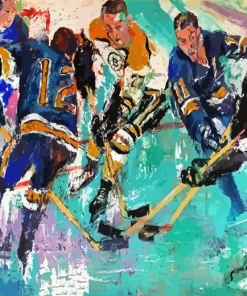 Hockey Players By Leroy Neiman Diamond Painting