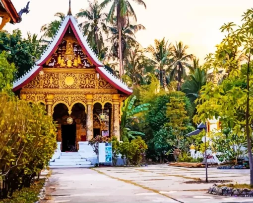 Luang Prabang Temple Diamond Painting