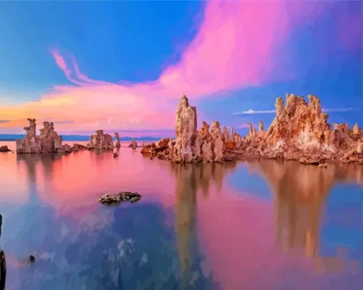 Mono Lake At Sunset Diamond Painting