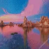 Mono Lake At Sunset Diamond Painting