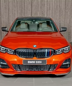 Orange Bmw 3 Car Diamond Painting