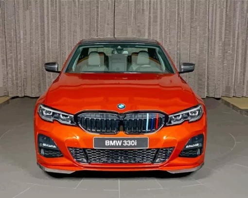 Orange Bmw 3 Car Diamond Painting