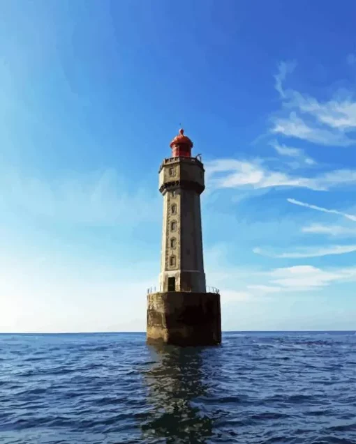 Phare De La Jument Lighthouse Diamond Painting