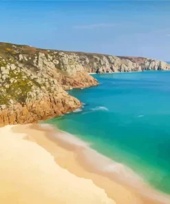 Porthcurno Beach England Diamond Painting