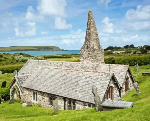 Trebetherick Church Diamond Painting