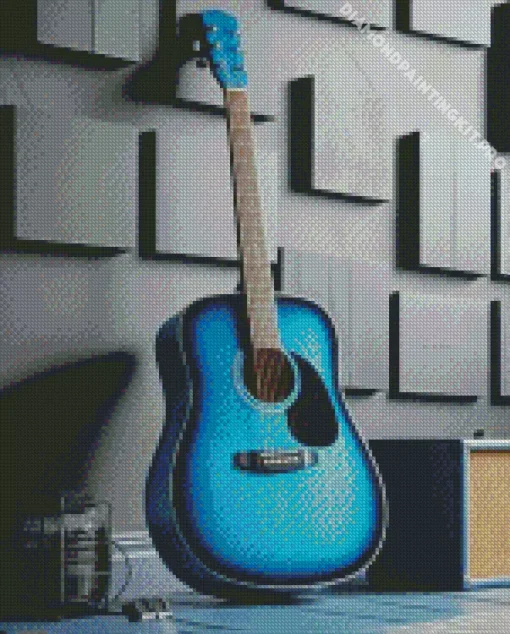 Blue Guitar Diamond Painting