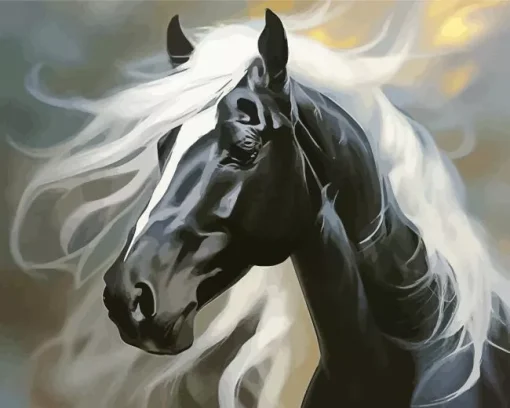 Horse With Blond Hair Diamond Painting