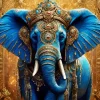 Indonesian Blue Elephant Diamond Painting