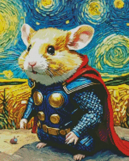 Thor Hamster Van Gogh Style Diamond Painting