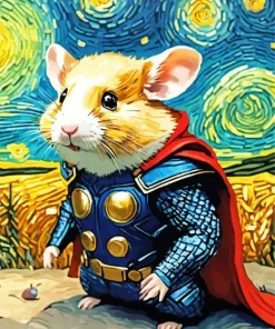 Thor Hamster Van Gogh Style Diamond Painting