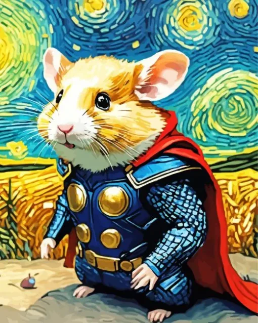 Thor Hamster Van Gogh Style Diamond Painting