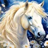 White Horse With Blond Hair Diamond Painting